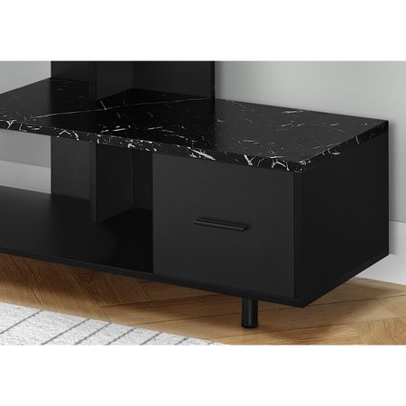 Monarch Specialties Tv Stand, 48 Inch, Console, Storage Drawer, Living Room, Bedroom, Laminate, Black Marble Look I 2610